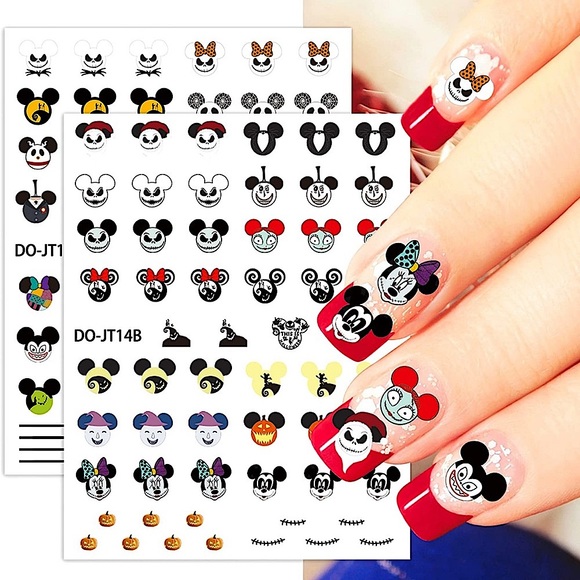 Nightmare Before Christmas Mickey Mouse Nail Decals - 2 sheets- 104 total - Picture 1 of 7